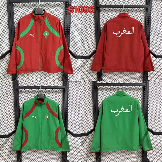 Morocco Windbreaker Two-sided Red Blue Football Jersey 2026/2027