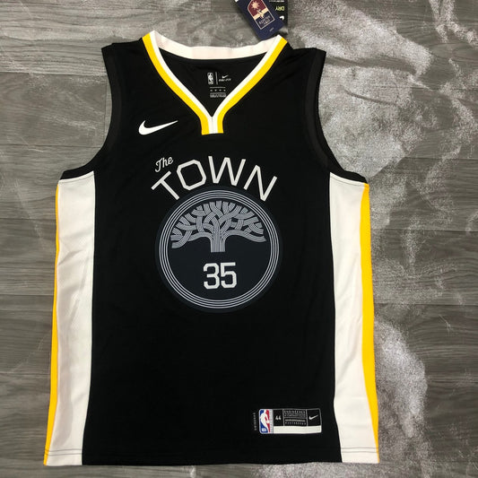 Golden State Warriors Black V-Neck City Edition #35 DURANT NBA Season Jerseys 2019
