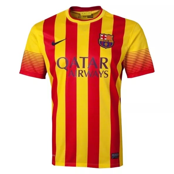 Retro Barcelona Away Yellow Football Jersey 2013/2014
