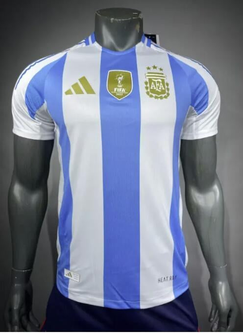 Argentina Home Player Football Jersey 2024/2025（With Gold Patch）