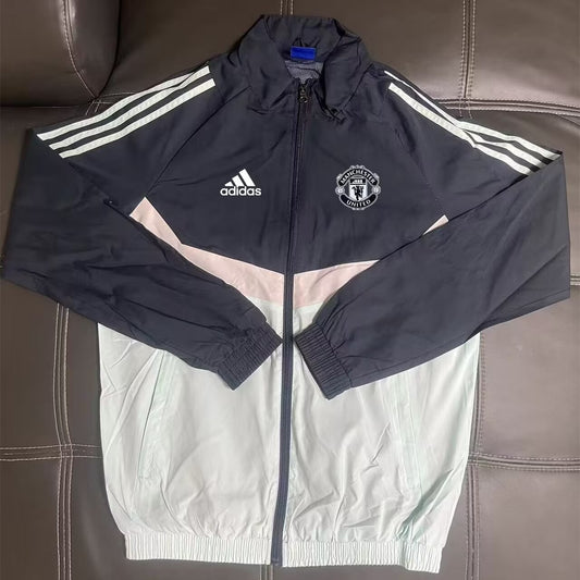 Manchester United Windbreaker White Black Football Jersey 2025/2026