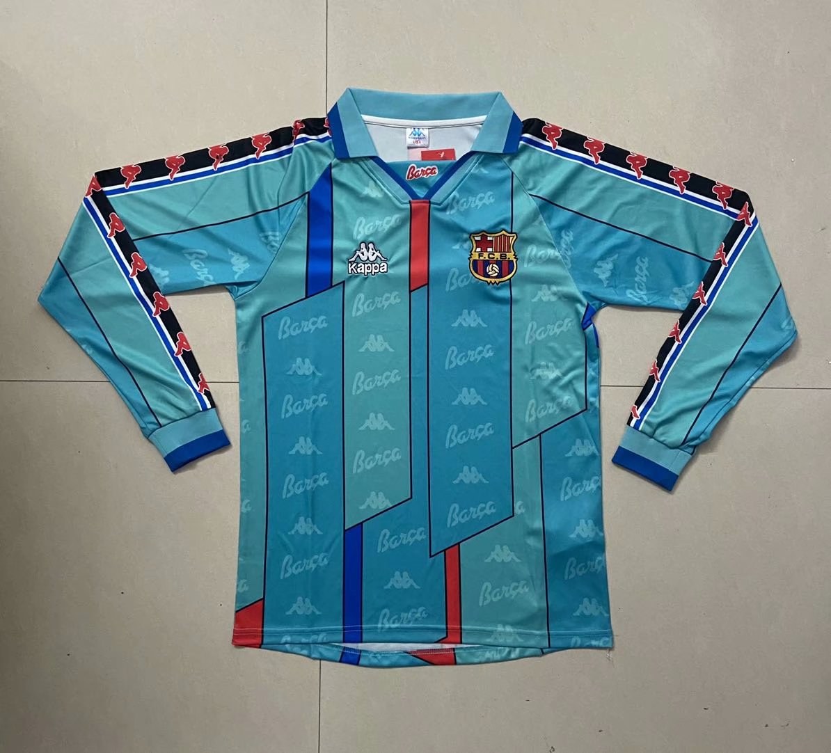 Retro Barcelona Away Long Sleeve Football Jersey 1996/1997