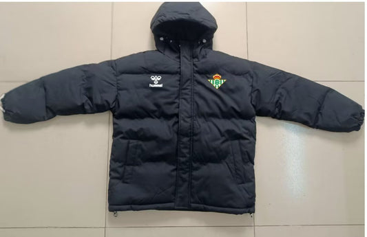 Betis Windbreaker Cotton Clothing Jacket Black White Football Jersey 2025/2026