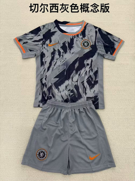 Chelsea Grey Special Edition Fans Football Jersey 2025/2026 (Kids And Man )