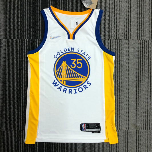 Golden State Warriors White V-Neck #35 DURANT NBA Season Jerseys 75 Year