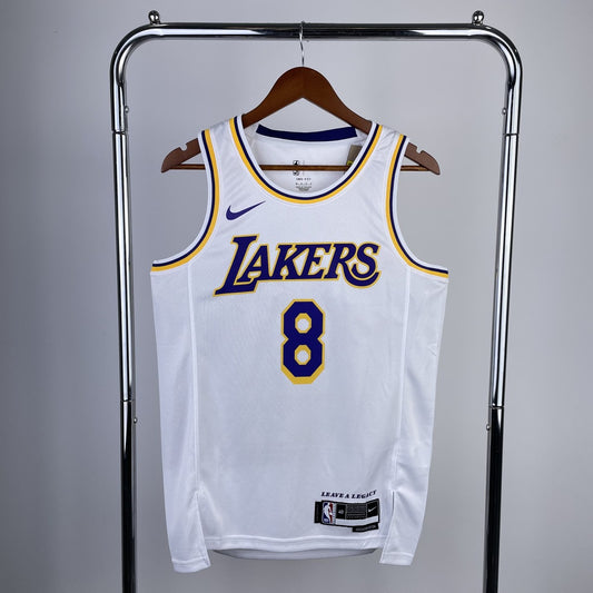 Los Angeles Lakers #8 BRYANT White Gold Association Edition Swingman NBA Jerseys 2023
