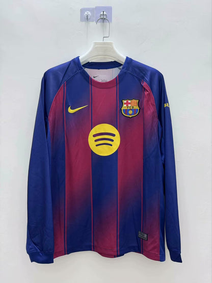 Barcelona Home Long Sleeve Fans Football Jersey 2025/2026