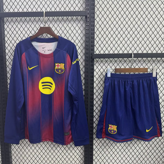 Barcelona Home Long With Pants Sets Fans Football Jersey 2025/2026