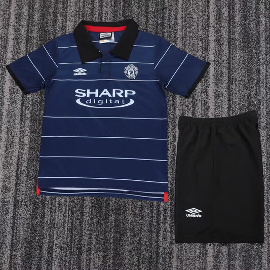 Retro Manchester United Away Kids Football Jersey 1999/2000