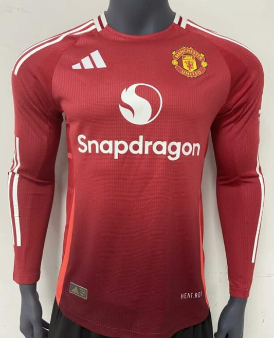 Manchester United Home Long Sleeve Player Football Jersey 2024/2025