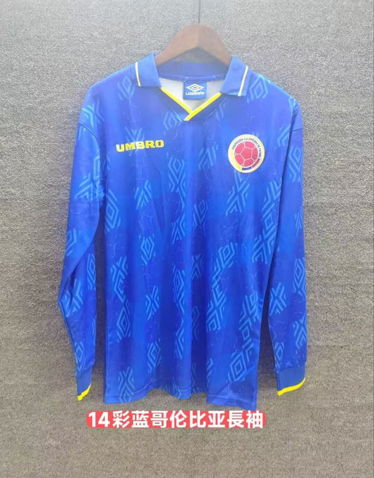 Retro Colombia Away Long Sleeve Football Jersey 1994