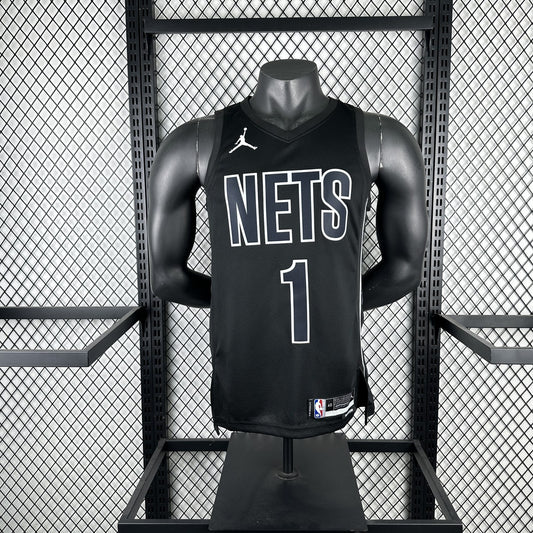 Brooklyn Nets Black #1 RUSSELL NBA Season Jerseys 2023