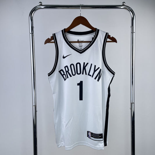 Brooklyn Nets V-neck White #1 BRIDGES NBA Season Jerseys