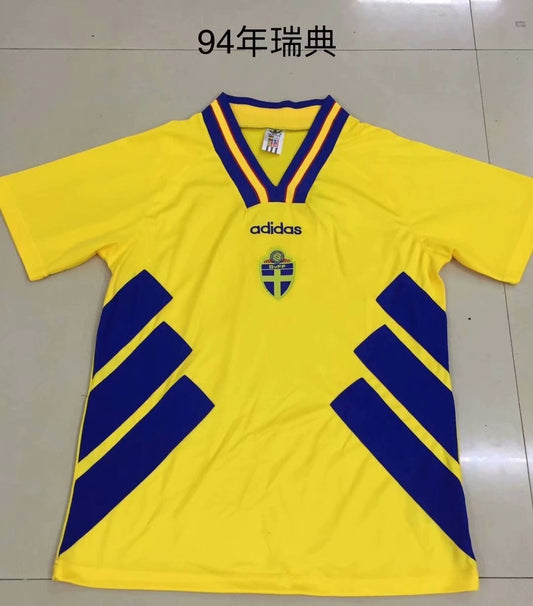 Retro Sweden Home Football Jersey 1994