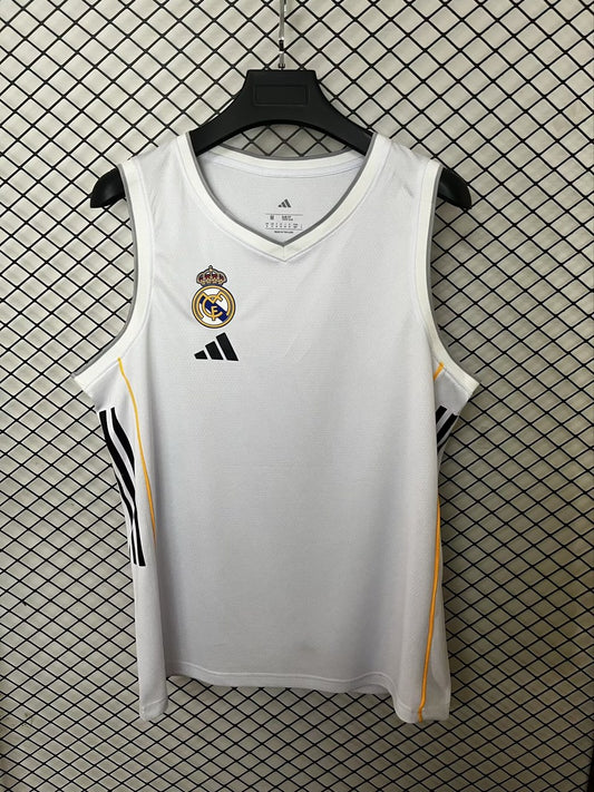 Real Madrid Basketball Vest Fans White Football Jersey 2025/2026