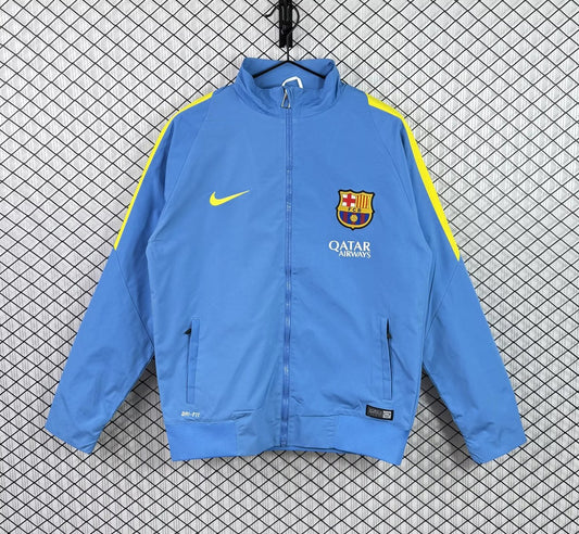 Retro Barcelona Windbreaker Blue Football Jersey 2015/2016