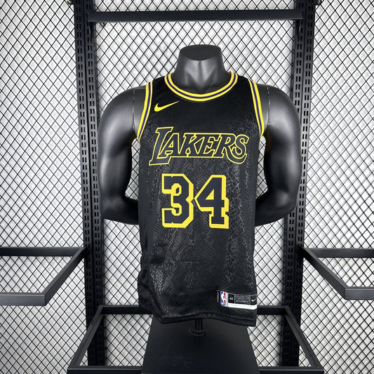 Los Angeles Lakers Snake Pattern #34 O'NEAL NBA Season Jerseys
