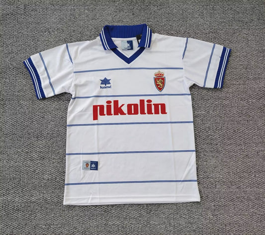 Retro Real Zaragoza Home Fans Football Jersey 1999/2000