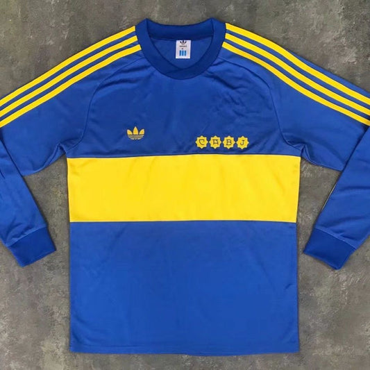 Retro Boca Juniors Long Sleeve Home Fans Football Jersey 1981