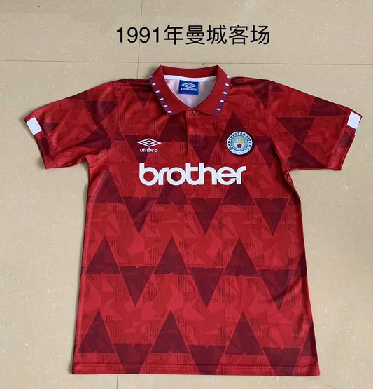 Retro Manchester City Away Football Jersey 1991