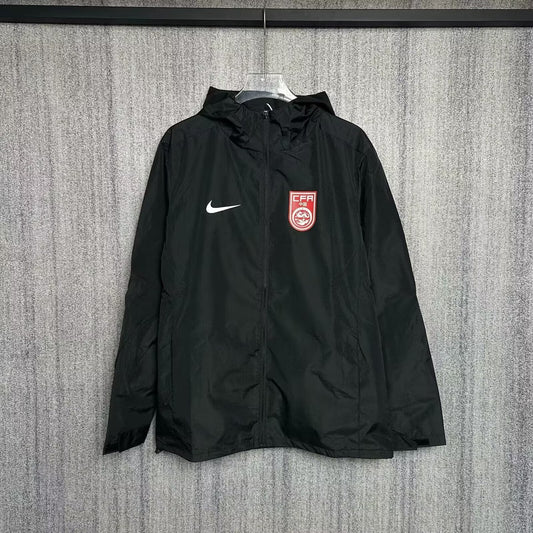China Windbreaker Interchange Jacket Black Football Jersey 2025/2026