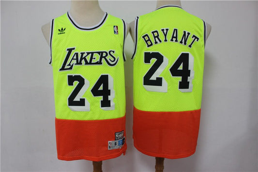 NBA Lakers 24 Fluorescent Green Mosaic Retro Version