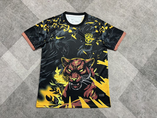 Brazil Special Edition Fans Black Yellow Football Jersey 2026/2027