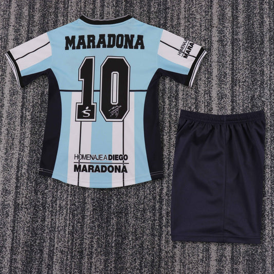 Retro Argentina Maradona Commemorative Home Kids Football Jersey 2000