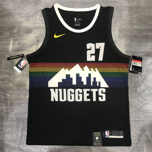 NBA Nuggets Black 27 Jamal Murray With Chip
