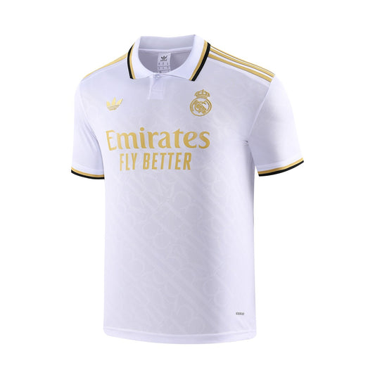 Real Madrid Polo Retro Fans White Stripe Inkjet Football Jersey 2025/2026