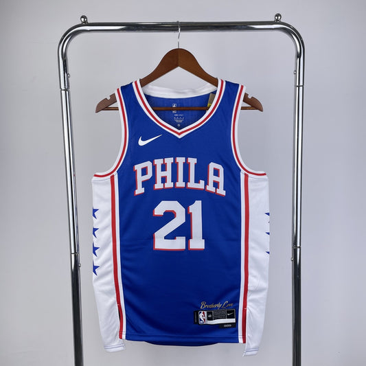 Philadelphia 76Ers Blue #21 EMBIID NBA Season Jerseys 2023