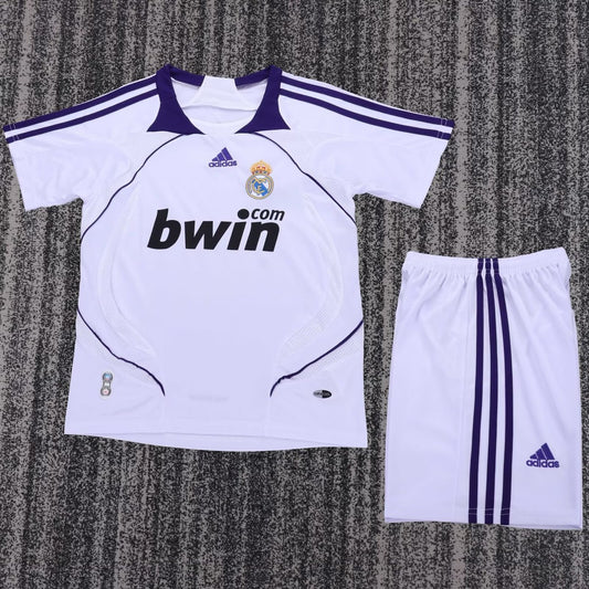 Retro Real Madrid Home Kids Football Jersey 2007/2008