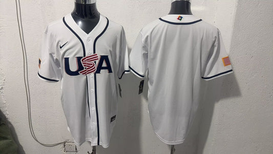 MLB USA White Baseball Jerseys World Cup
