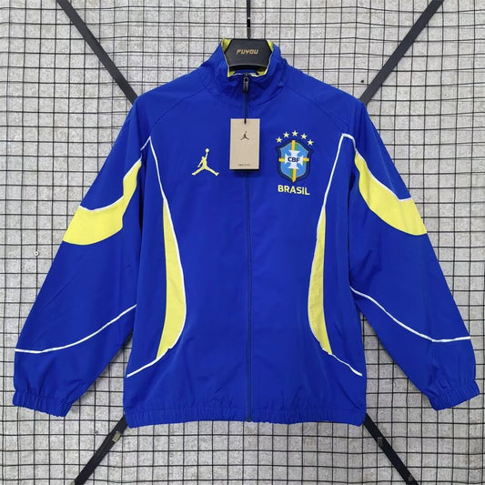 Brazil Windbreaker Blue Football Jersey 2026/2027