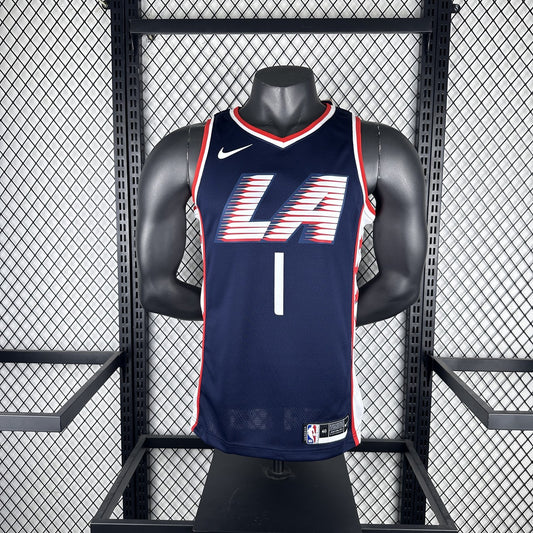 Los Angeles Clippers City Edition Blue #1 HARDEN NBA Season Jerseys 2025