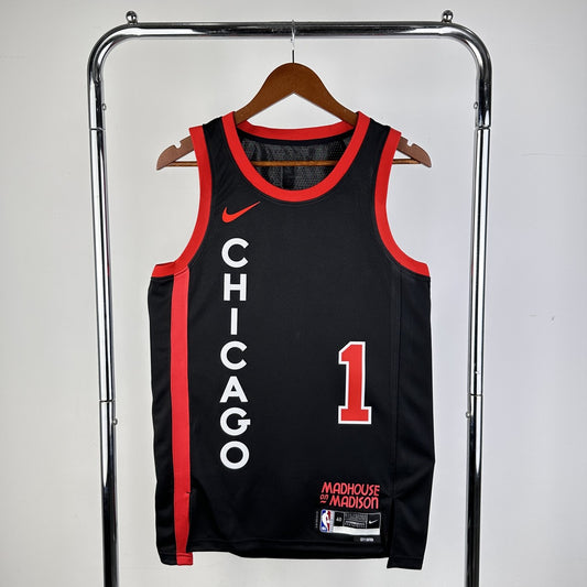Chicago Bulls Black City Edition #1 ROSE NBA Season Jerseys 2024