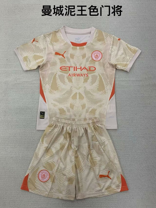 Manchester City Goalkeeper Kids Football Jersey 2024/2025