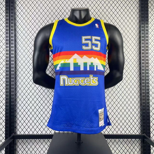 Denver Nuggets Retro Blue #55 MUTOMBO NBA Season Jerseys 1991/1992