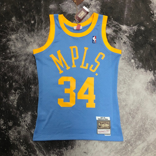 Retro Los Angeles Lakers Blue #34 O'NEAL NBA Season Jerseys 2002