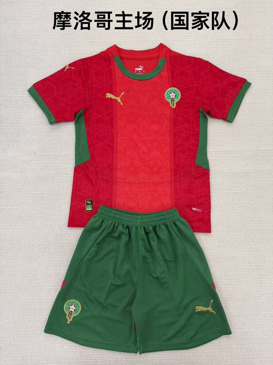 Morocco Home Fans Football Jersey Have Kids (16-2XL) 2024/2025