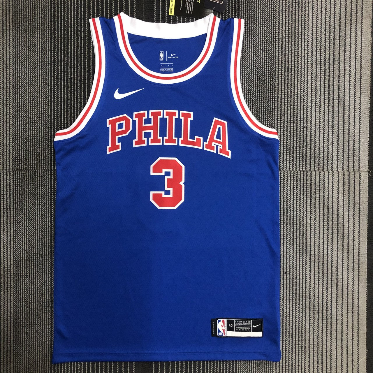Philadelphia 76Ers Retro Blue #3 IVERSON NBA Season Jerseys