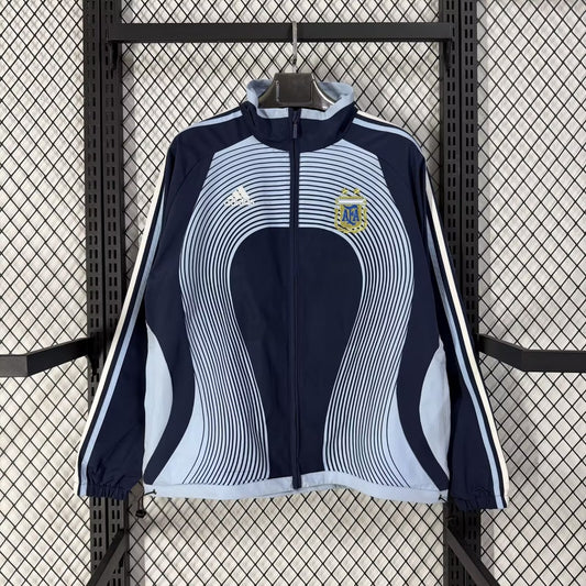 Retro Argentina Windbreaker Blue Black Football Jersey 2026/2027