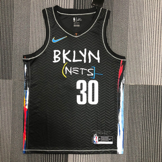 Brooklyn Nets City Edition Graffiti Black #30 CURRY NBA Season Jerseys 2021