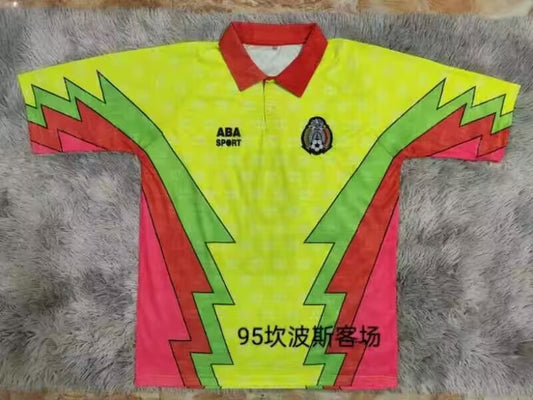 Retro Mexico Goalkeeper #9 Campos Football Jersey 1995