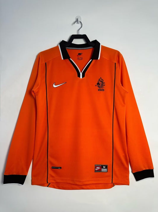 Retro Netherlands Home Long Football Jersey 1998