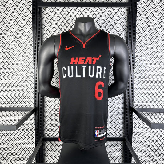 Miami Heat Black City Edition 6 James V-neck NBA Jerseys