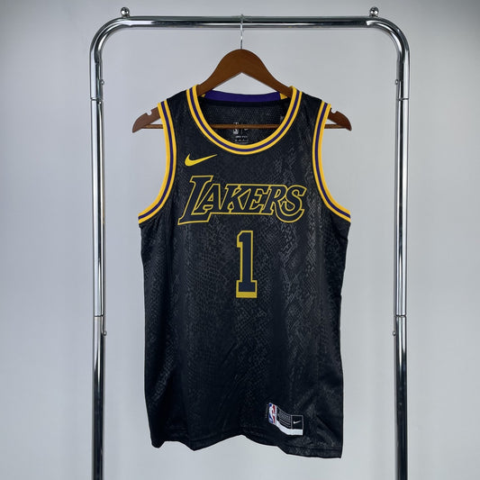 Los Angeles Lakers Snake Pattern Black #1 RUSSELL NBA Season Jerseys