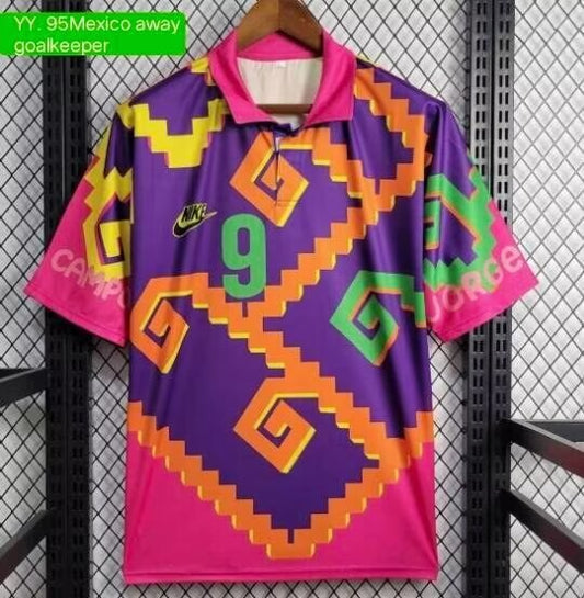 Retro Mexico Goalkeeper #9 Campos Football Jersey 1995