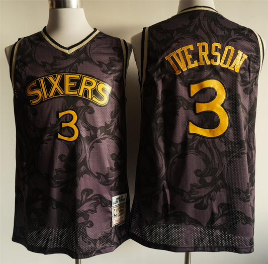 NBA 76Ers (Mesh Print) 3 Allen Iverson Red
