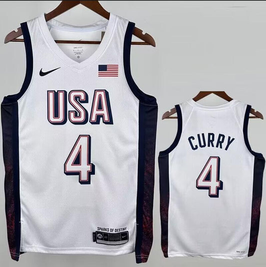 CURRY # 4 White NBA Jerseys 2024